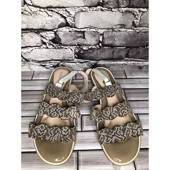 Beautifeel Taupe Patent Leather White Dotted Strap Sandals Women’s Sz 41EU/10.5M - Picture 3 of 16